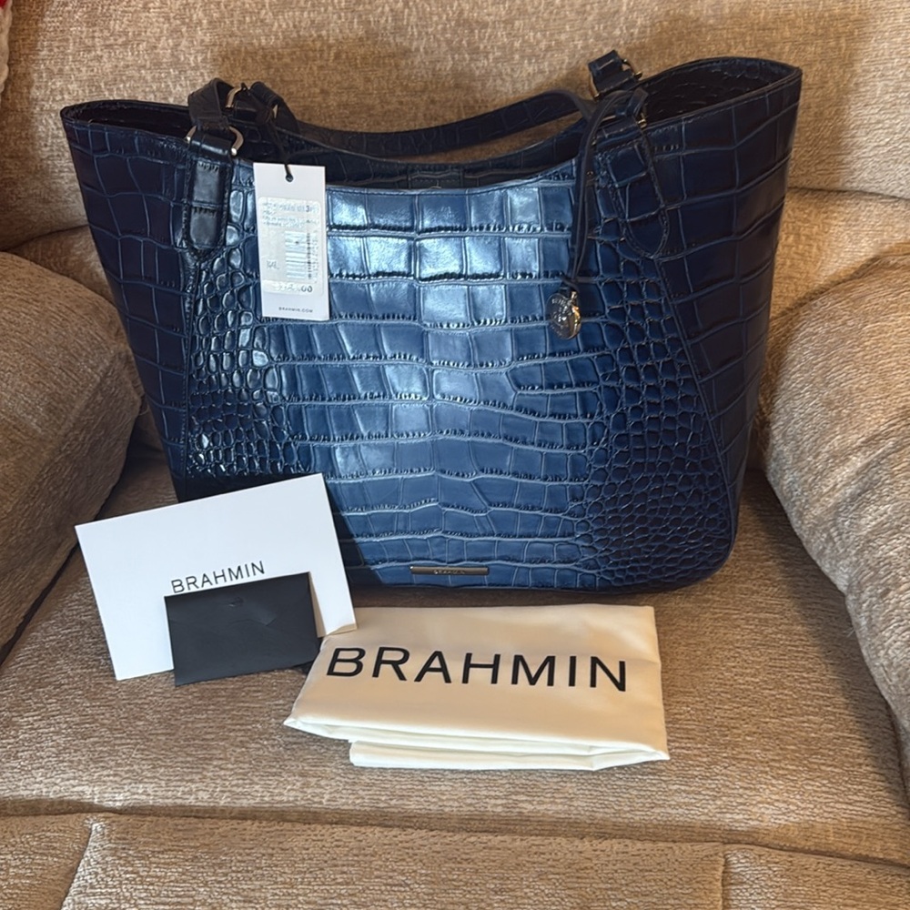 NWT Brahmin Aliza Heavenly Blue Lumeria Tote - Picture 4 of 7